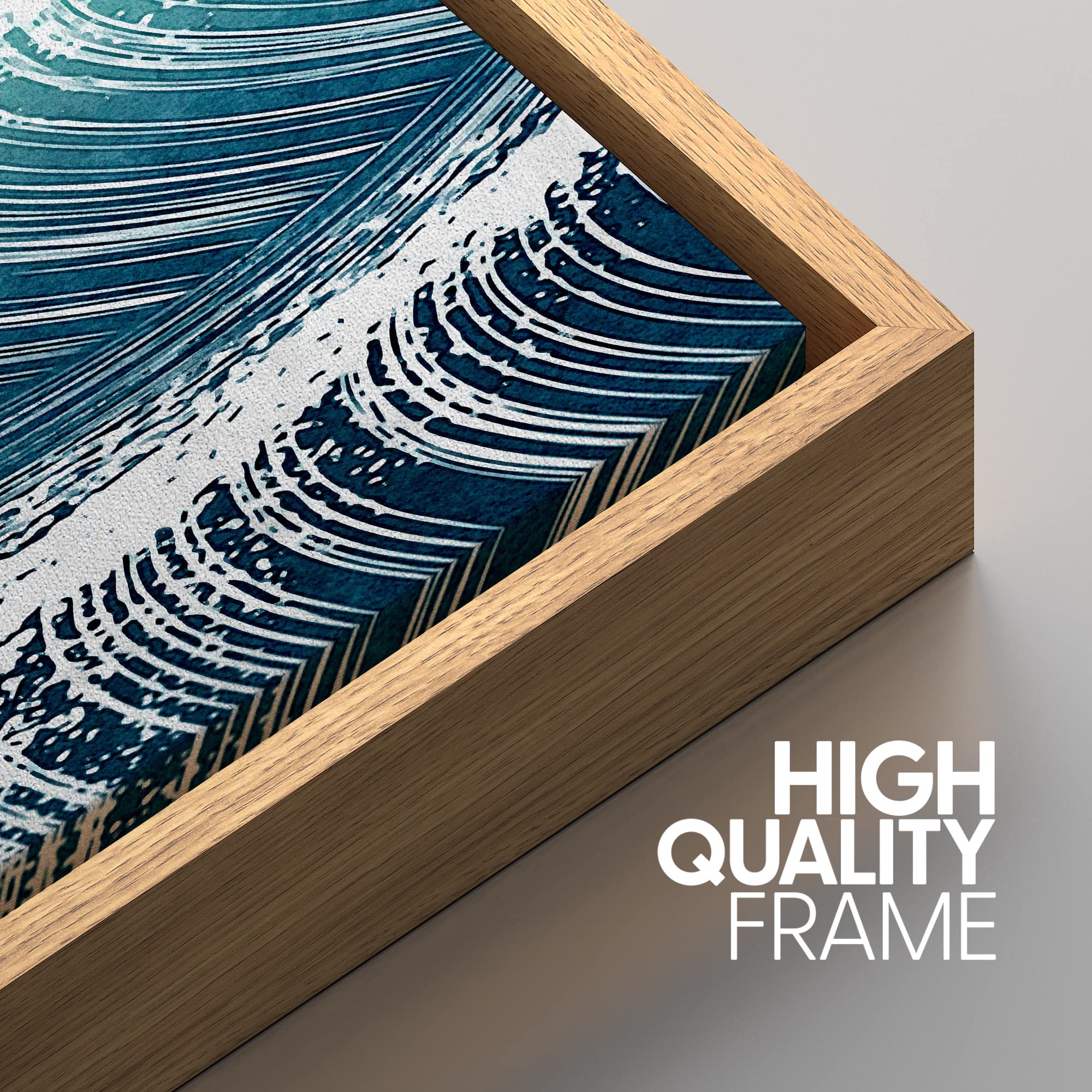 プリントw/フレーム【Colorfornia beautiful ocean】 Amazon.com: SIGNWIN Framed Canvas Print Wall Art Set Teal